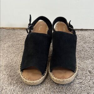 TOMS Women's Black Espadrille Sandals
